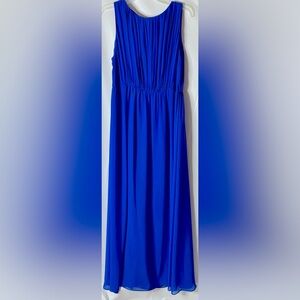 Alice + Olivia Royal Blue Maxi Dress with Elastic Waist and Sleeveless - Medium